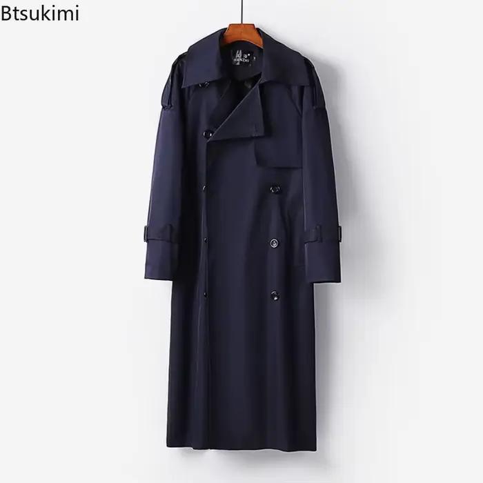 Manteau long coupe-vent ample pour homme 2026