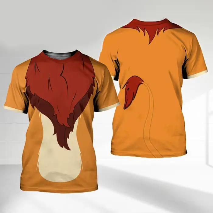 T-shirt imprimé en 3D du Roi Lion pour hommes et femmes