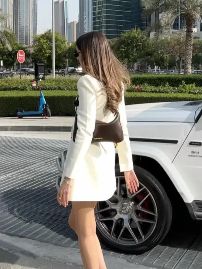 Femmes Chic solide a-ligne Mini robes élégant simple boutonnage col en V manches longues