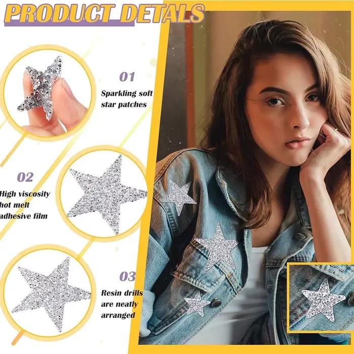 Patchs Adhésifs en Forme d'Étoile à Paillettes pour Vêtements