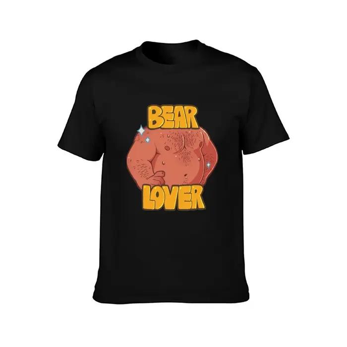 T-shirt Bear Lover Tan coton respirant protection solaire pour hommes styles décontractés activités de plein air