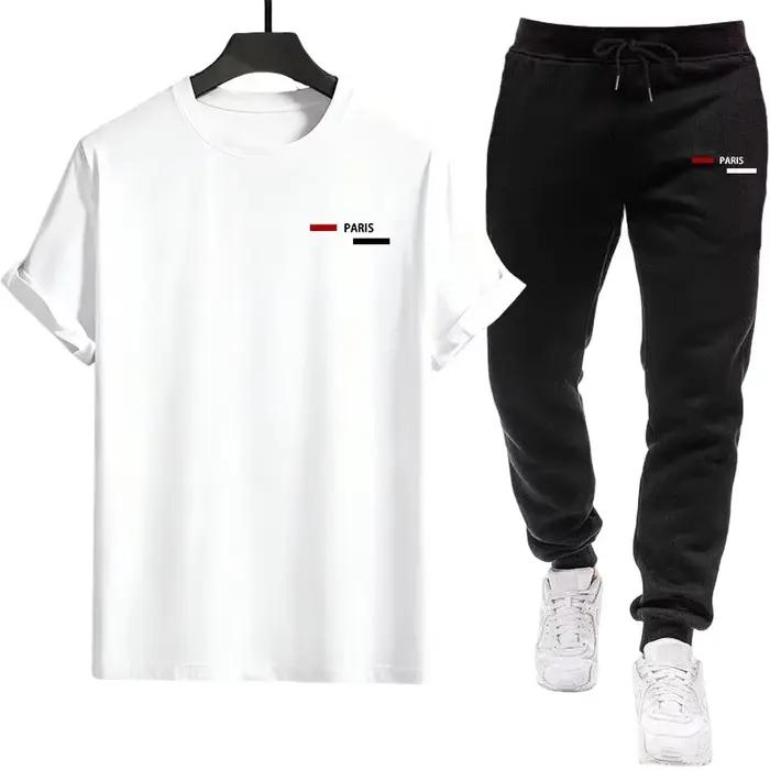 Ensemble de survêtement décontracté pour homme : T-shirt polyvalent à manches courtes et pantalon de sport – Idéal pour l'été 2026 et les activités quotidiennes en extérieur
