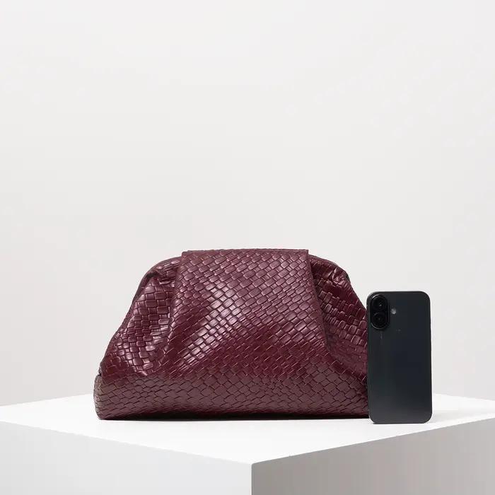 Sac à main vintage en cuir artificiel à motif tissé