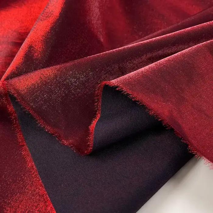 Robe Jacquard en tissu rouge vin Vintage lumineux