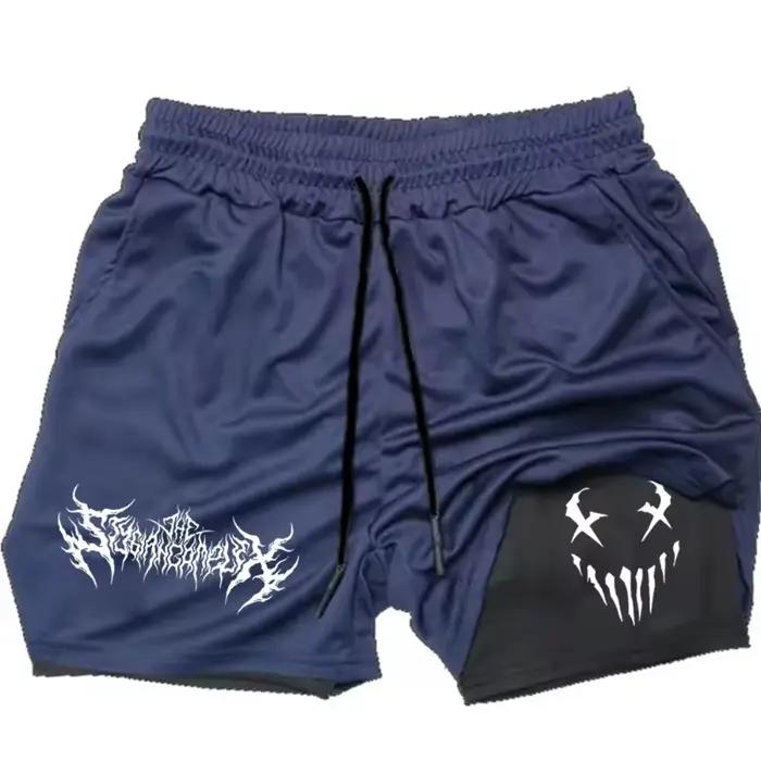 Short de jogging 2-en-1 double couche pour homme