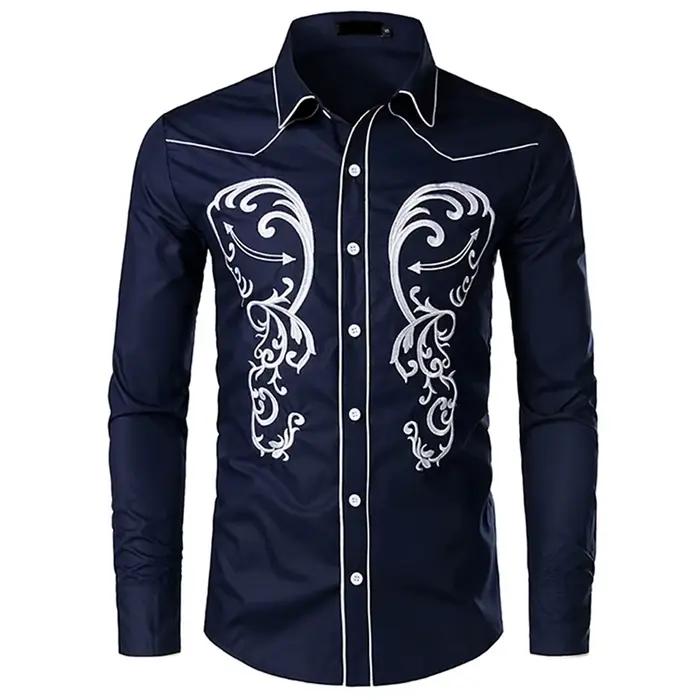 Chemise à manches longues imprimée de style occidental
