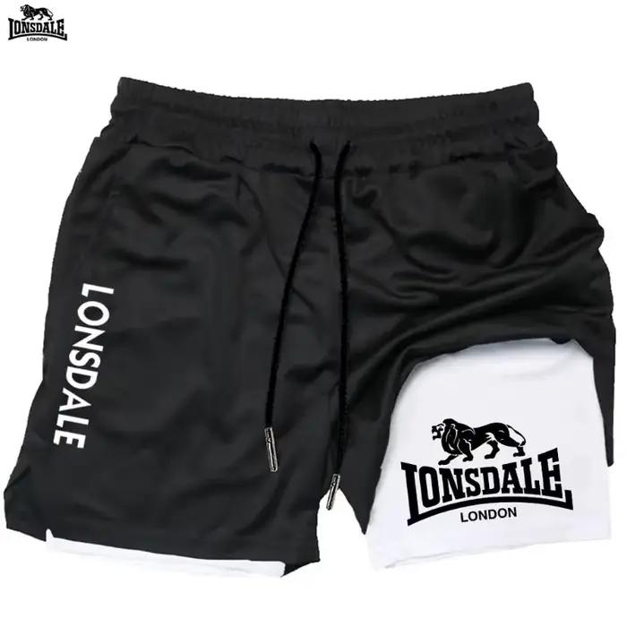 Short de sport double couche deux-en-un LONSDALE pour homme 2026 – Décontracté