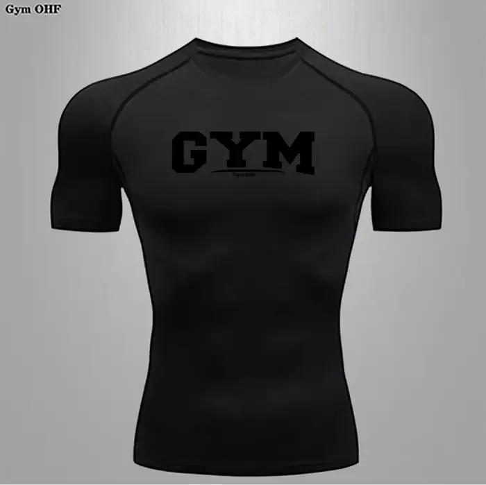 T-shirt homme entraînement en plein air hommes été vêtements de Compression course