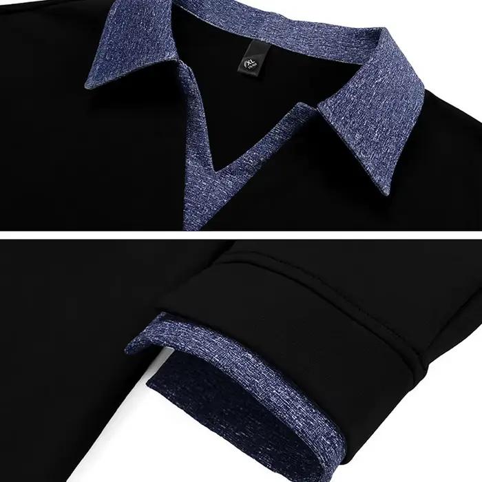 8XL grande taille sweats hommes printemps automne faux deux pièces col en v sweat mode pull décontracté mâle grande taille 8XL