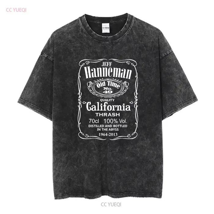 T-shirt homme Jeff Hanneman vintage lavé, coton doux, imprimé, décontracté, pour jogging et occasions quotidiennes