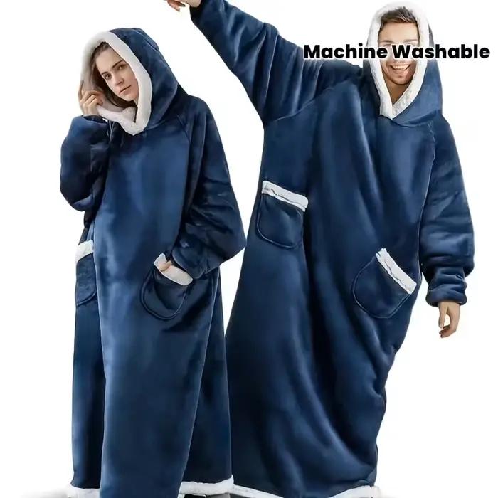 Couverture en flanelle Super longue avec manches