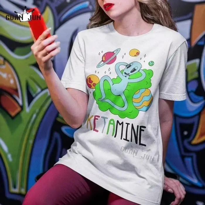 KETAMINE Vintage t-shirt cheval Y2k T-shirts graphiques surdimensionnés pour femmes hommes vêtements Harajuku rétro T-shirts