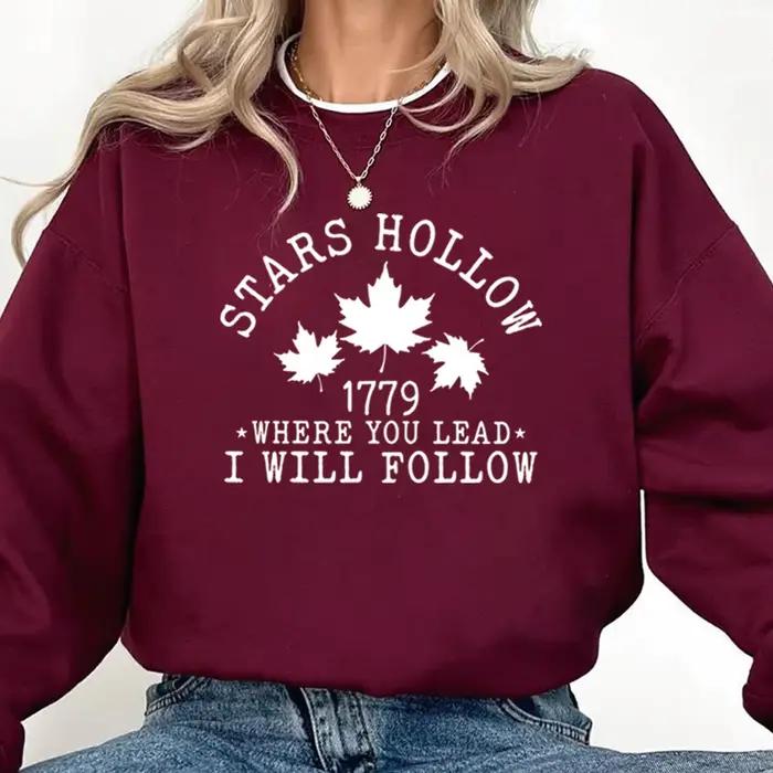 Sweat-shirt Stars Hollow « Where You Lead I Will Follow »