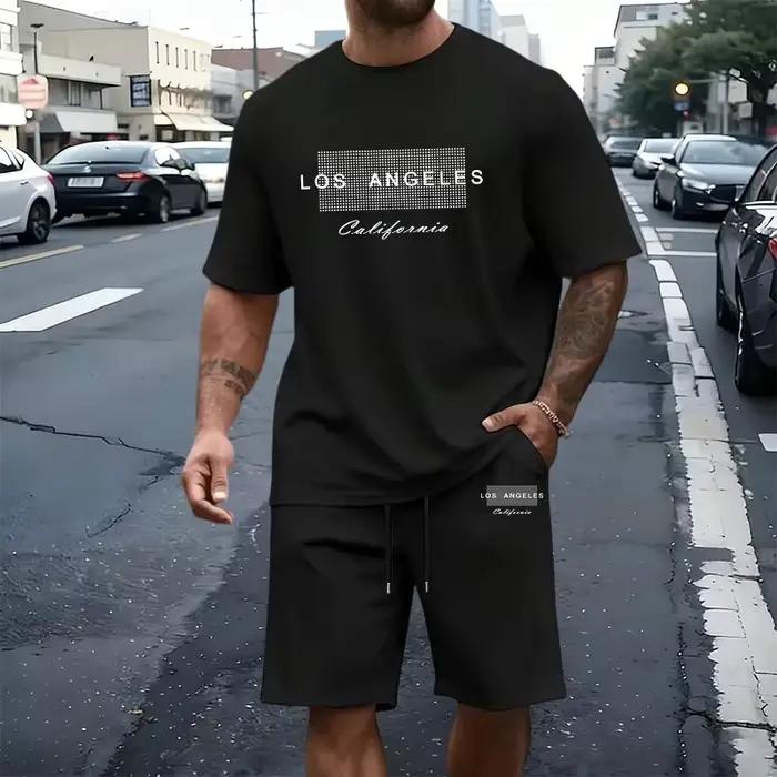 Nouvelle Collection 2026 : Ensemble Survêtement Homme 2 Pièces – T-shirt Coton Col Rond & Short Sport Longueur Genou – Tenue Décontractée Quotidienne Estivale Tendance