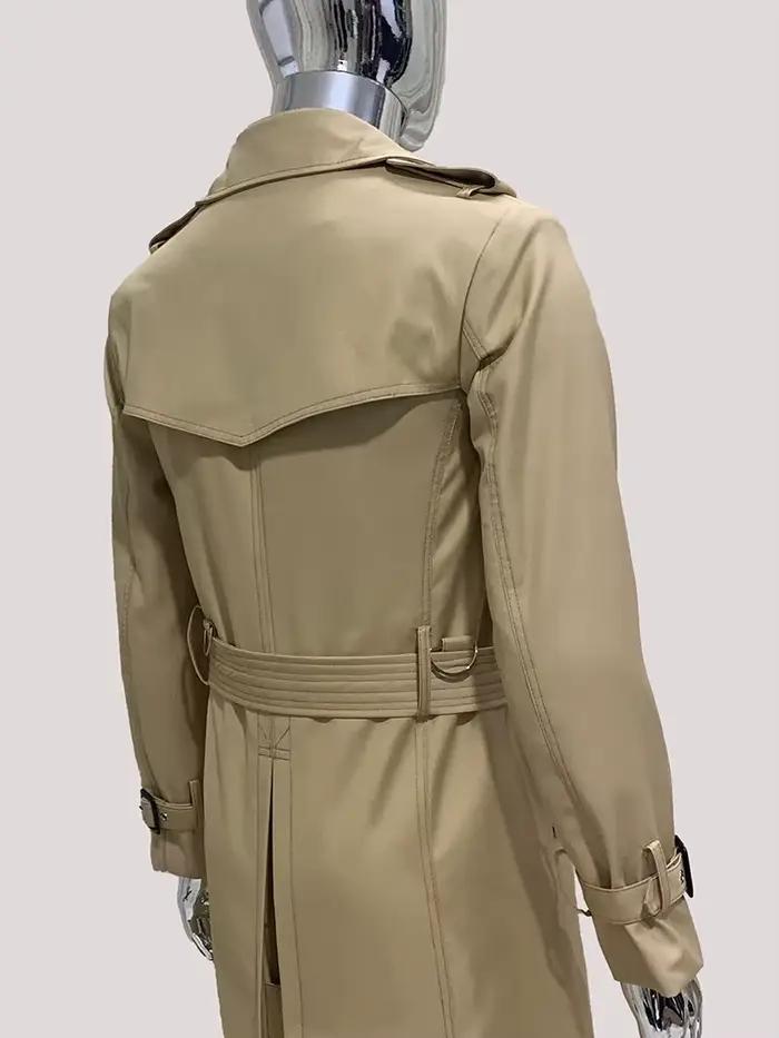 Mauroicardi printemps automne Long kaki Trench manteau hommes Double boutonnage haute qualité Chic luxe concepteur européen vêtements pardessus