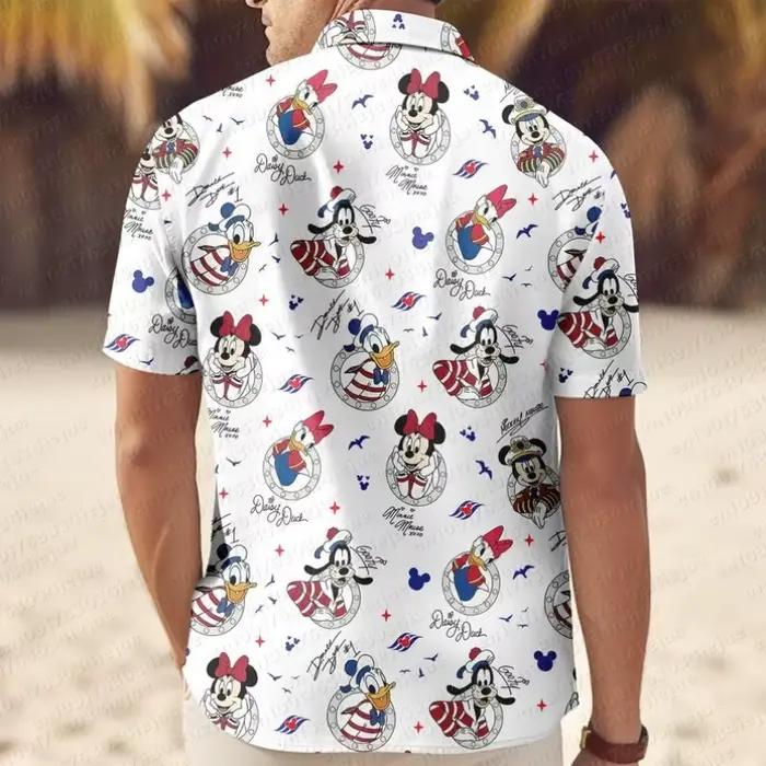Chemise Hawaïenne Mickey Mouse 2026 pour Hommes, Femmes et Enfants – Chemises à Manches Courtes Décontractées pour l'Été, les Vacances et la Plage