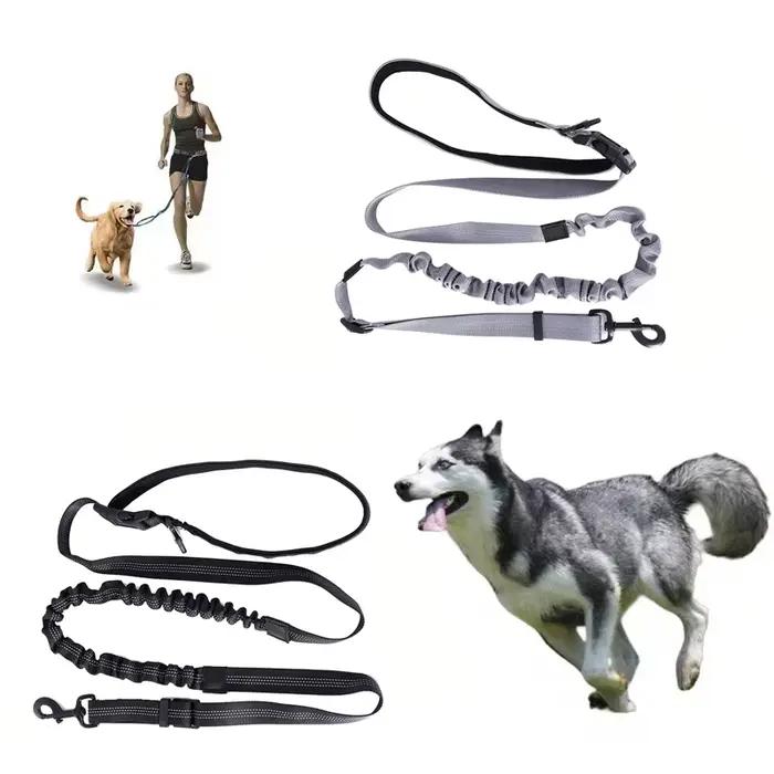 Laisse de chien mains libres pour animaux de compagnie marche course Jogging laisse de chien réglable ceinture de taille sangle de poitrine corde de Traction accessoires pour chiens