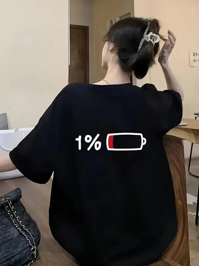 T-shirt décontracté à manches courtes et col rond pour femmes