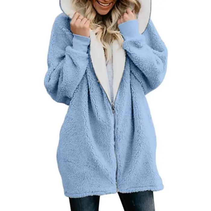 2025 automne/hiver nouveau Style pull à capuche avec fermeture éclair doudoune sweat-shirt flou