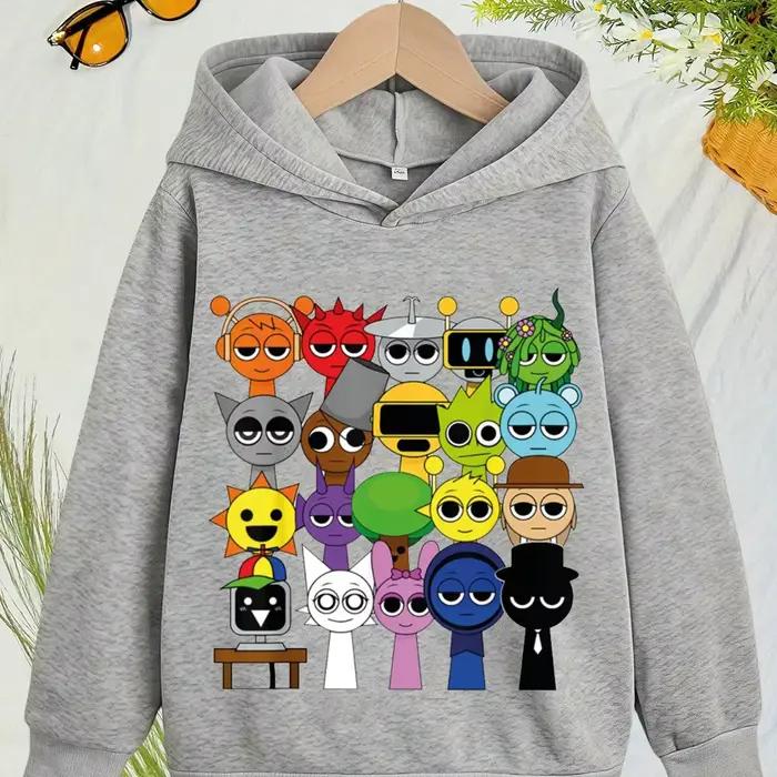Nouveau sweat-shirt à capuche Sprunki avec des manches longues décontractées