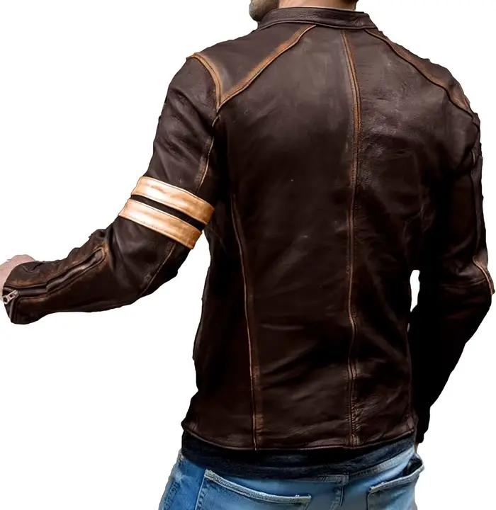 Hommes marque en cuir rétro noir veste en cuir hommes Vintage moto veste Style motard nouveau manteau en Faux cuir