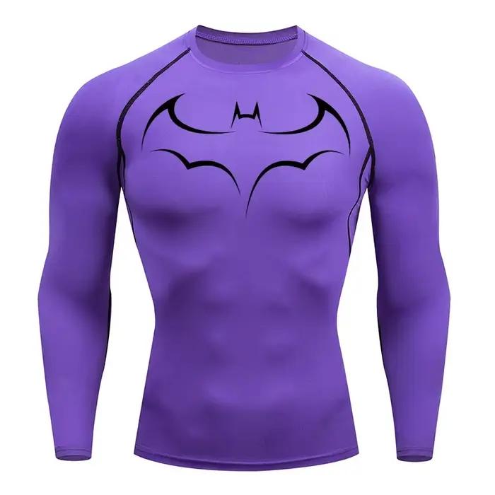 T-shirt de compression moulant pour homme à imprimé chauve-souris