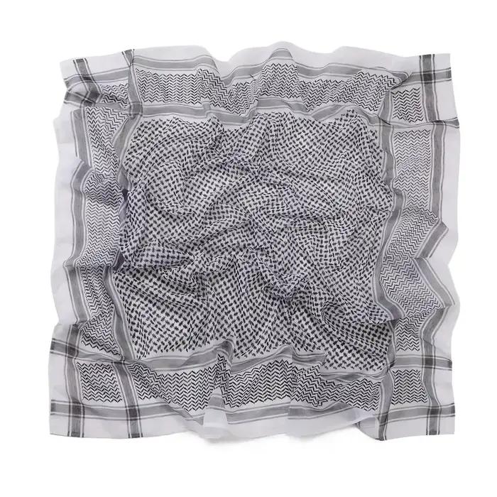 Arabe Shemagh musulman Keffiyeh tête enveloppement tactique désert tête cou écharpe militaire châle arabe écharpe chapeaux avec corde Agal