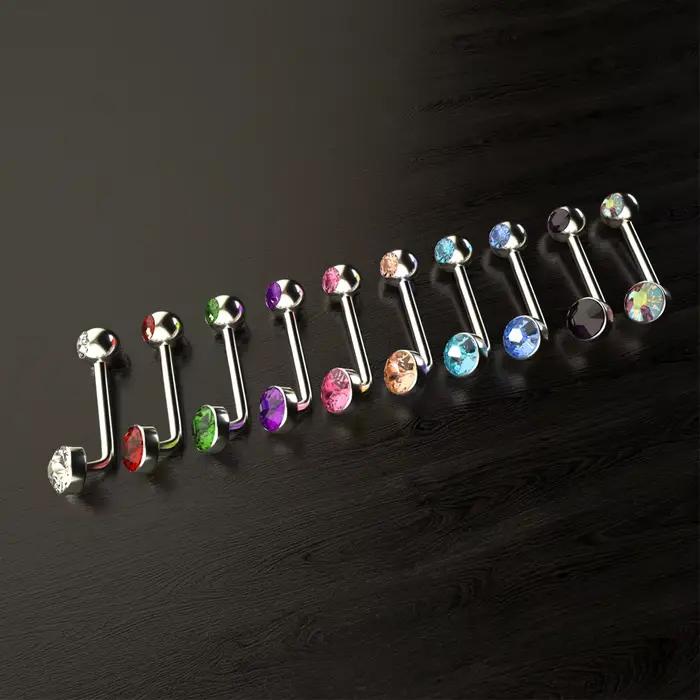 1PC titane Christina capuche verticale Piercing rond lèvre ventre nombril anneaux Sexy brillant vagin génital VCH sourcil corps bijoux