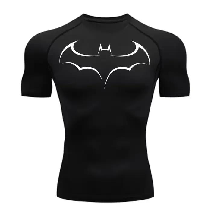 T-shirt de compression moulant pour homme à imprimé chauve-souris