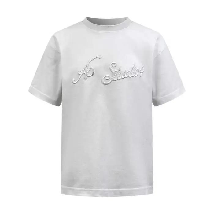 T-shirt unisexe en coton biologique avec logo brodé 3D