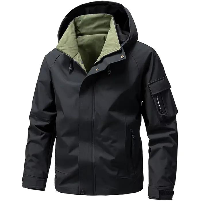 Vestes Softshell pour hommes imperméable à capuche zippée veste d'extérieur manteaux avec poches zippées randonnée Camping vêtements hommes 2025