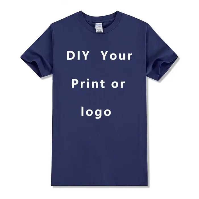 Taille ue 100% coton t-shirt personnalisé faire votre conception Logo texte hommes femmes imprimer