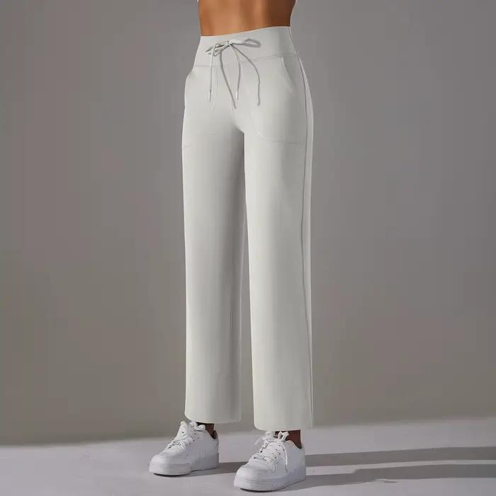 Pantalon à jambes larges avec poches pour femmes