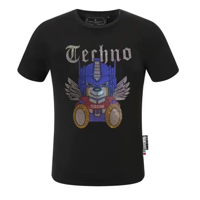 Marque lettre strass ali Plein marque haut T-shirt mode col rond