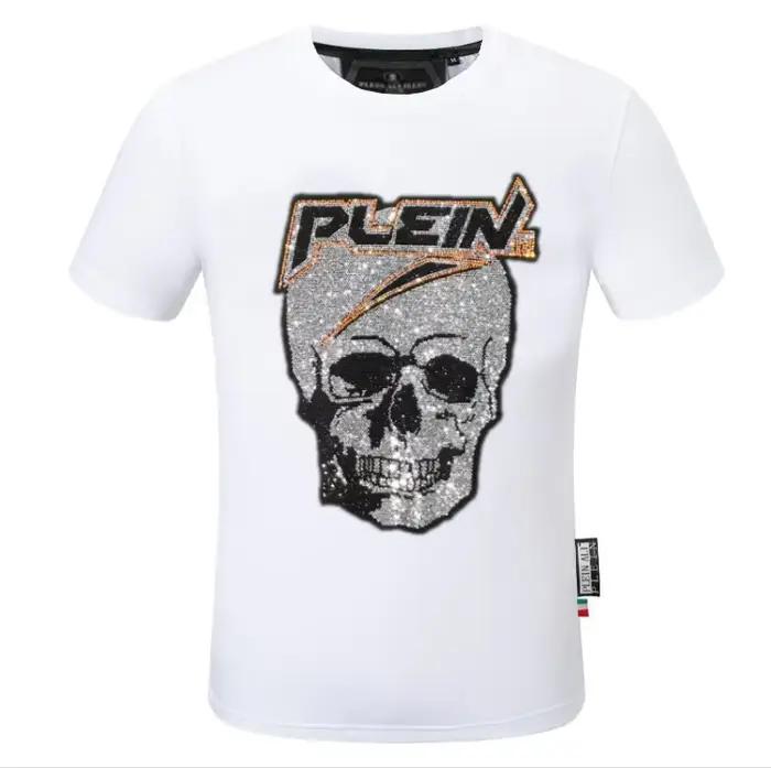Marque lettre strass ali Plein marque haut T-shirt mode col rond