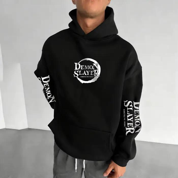 Sweat à capuche co-marqué Demon Slayer, automne/hiver, nouveaux hommes et femmes, imprimé Anime, ample, décontracté, Harajuku, pull Parent-enfant