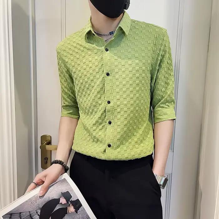 Chemise Slim à Carreaux pour Homme
