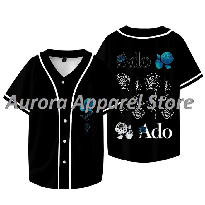 Ado Blue Rose Logo Baseball Jacket Hibana World Tour Merch T-shirts d'été pour femmes et hommes