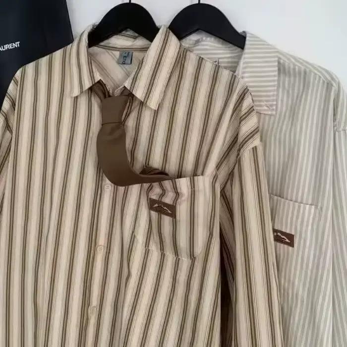 Chemises à rayures verticales vintage pour hommes