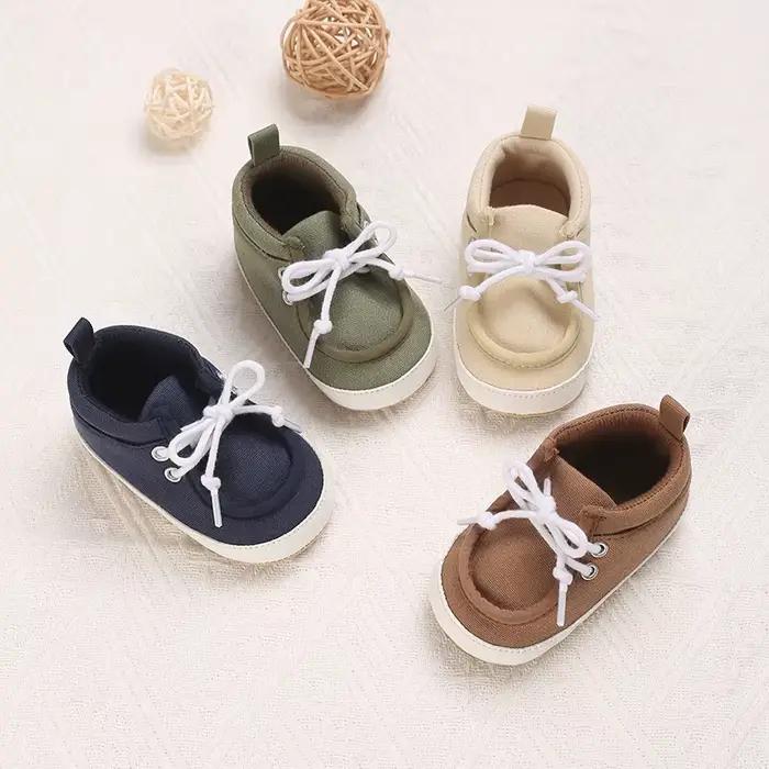 Chaussures pour bébé garçon, semelle souple, bottes chaudes, baskets antidérapantes, baskets solides en PU, premières chaussures pour les premiers pas, pour 1 an, 0-12 mois