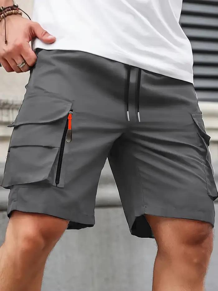 Men Cargo Shorts Jogging Casual Multi-Pocket Overalls Short Pants New Summer Male Street Trend Cargo Short Men Beach Shorts