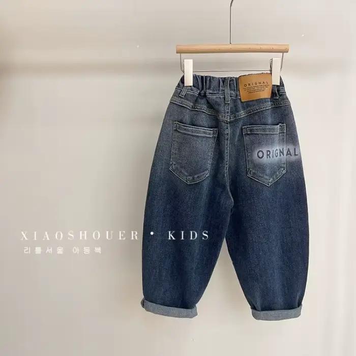 Printemps automne enfant en bas âge garçons Denim pantalon coton Animepattern Babys