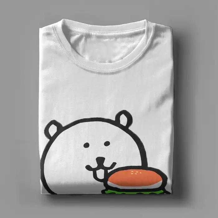 Blague ours tenant Burger t-shirt Hipster t-shirts à manches courtes Vintage hauts été 100% coton col rond 4XL 5XL 6XL vêtements
