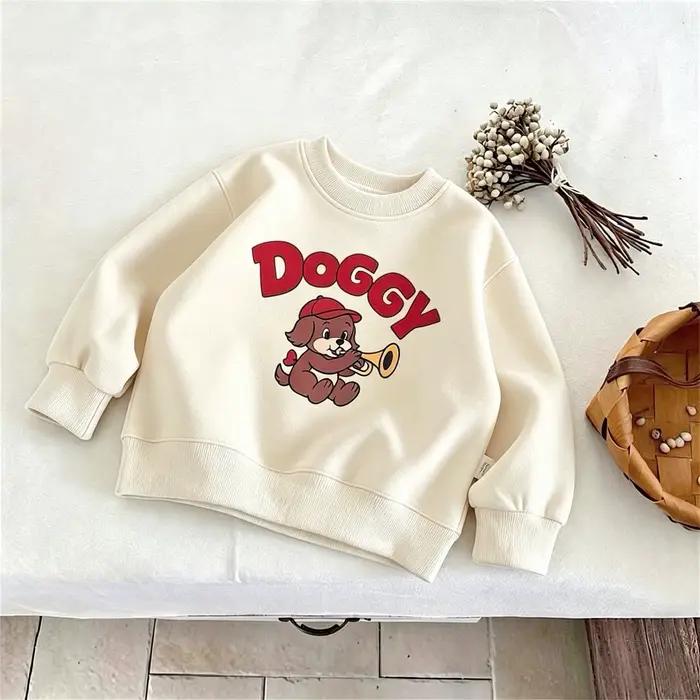 Sweat-shirt d'automne pour bébés filles et garçons de 0 à 6 ans, hauts imprimés de dessins animés, à la mode, à capuche, col rond, manches longues