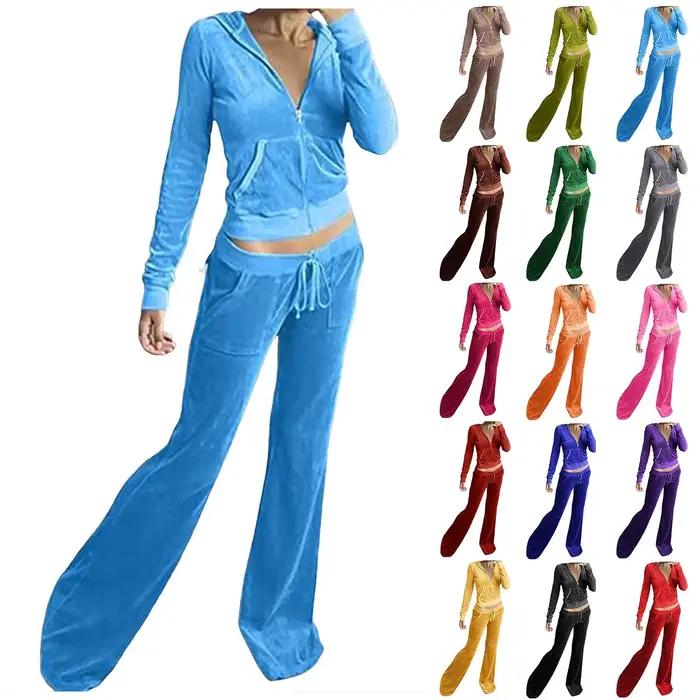 Ensemble de survêtement ZOMAXIUJEE en velours, veste à capuche zippée, pantalon cargo pour femmes, coupe décontractée, style folk indépendant, occasion décontractée, polyester durable, appliques élégantes, ajustement mince