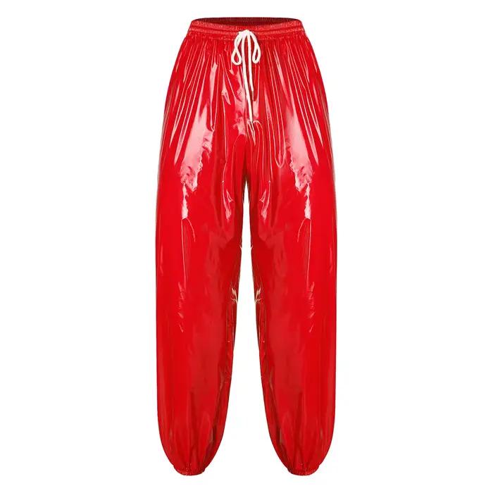 Pantalon de jogging brillant imperméable pour homme iiniim style hip-hop Y2K ajustement personnalisé pour activités physiques et soirées décontractées