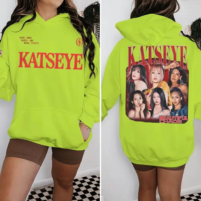 Sweat à capuche graphique vintage Katseye pour fans de la pop music