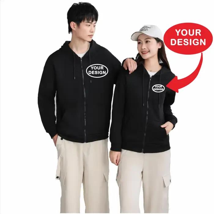 Personnalisez votre sweat-shirt à fermeture éclair avec logo pour hommes et femmes