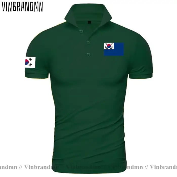 Navy République de Corée du Sud KOR Coréen KR Daehan Minguk Militaire Tactique Armée Hommes Polos décontracté Lâche Respirant T-shirts