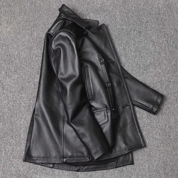 Veste en cuir véritable pour homme